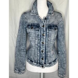 Womens Line Denim Stone Wash Denim Jacket, Sz Small, EUC